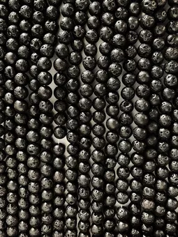 Kulaté Korálky na Niti Lávový Kámen A 6mm