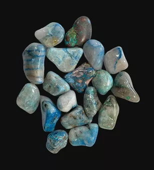 Shattuckite Chrysokol AB oblé kameny 250g