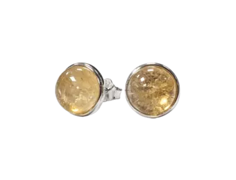 Stříbrné náušnice 925 s přírodním citrínem AA 8mm