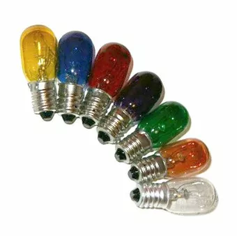 7 barevných žárovek pro solné a selenitové lampy 15W