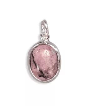 Přívěsek Oválný Stříbro 925 Rhodonit A 13mm