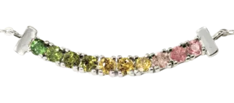 Náhrdelník Stříbro 925 Fasetovaný Vícebarevný Turmalín AA 3mm