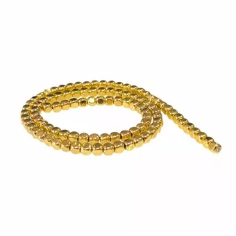 Mezidílné kulaté hranaté korálky ze zlatého hematitu 4mm