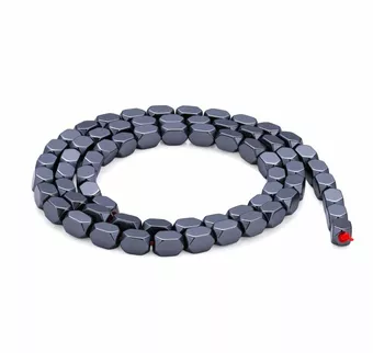 Obdélníkové zaoblené mezikorálky z hematitu – 3,7×5,5 mm