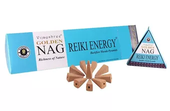 Backflow vonné kužely Vijayshree Golden Nag Reiki Energy 12 ks