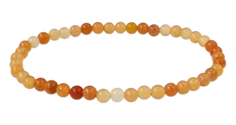 Náramek Oranžový Avanturín A s korálky 4mm