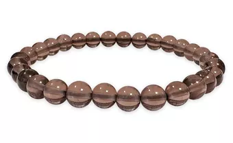 Náramek Zakouřený Křišťál A s korálky 6mm
