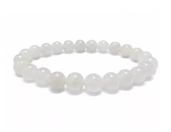 Náramek Bílý Nefrit S Korálky 8mm