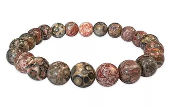 Náramek Jaspis Leopardí A s korálky 8-9mm