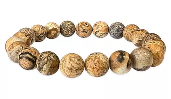 Náramek Jaspis Krajinný A s korálky 8mm