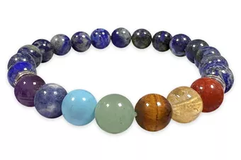 Náramek Lapis Lazuli 7 čaker AB korálky 8mm