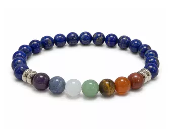 Náramek Lapis Lazuli 7 čaker A+ korálky 8mm