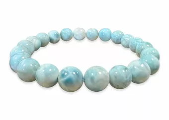Náramek Larimar AA, korálky 7-8mm