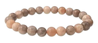 Náramek z hnědého měsíčního kamene A, korálky 8-9mm