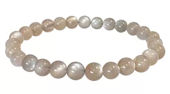 Náramek z šedého měsíčního kamene AAA, korálky 6-6.5mm
