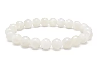 Náramek Bílý měsíční kámen Peristerit AB korálky 7,5-8,5mm