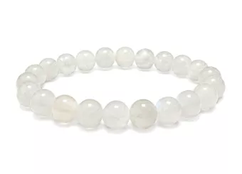 Náramek Bílý Měsíční Kámen Peristerit AA korálky 8mm