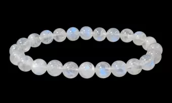 Náramek Bílý Měsíční Kámen Peristerit AAA korálky 8mm