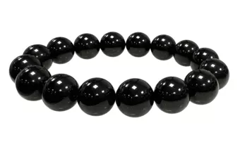 Náramek z korálků Obsidián černý A 12mm