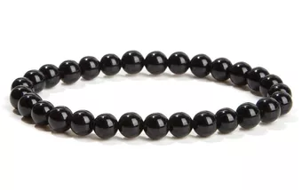 Náramek Černý Obsidián Korálky 6mm