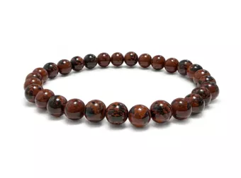 Náramek Mahagonový Obsidián Korálky 6mm