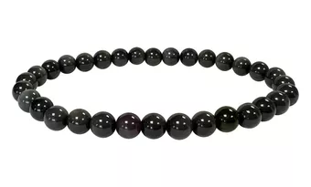 Náramek Obsidián Nebeské Oko Rainbow AA korálky 6mm