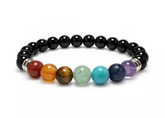 Náramek Onyx 7 Čaker S Korálky 8 mm