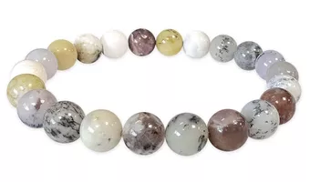 Náramek z dendritického opálu s korálky 8mm