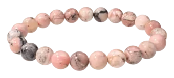 Náramek Růžový opál AB korálky 8-9mm
