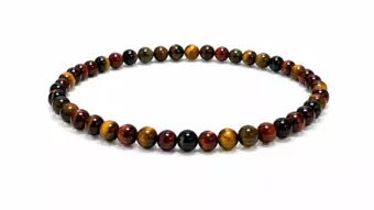 Náramek Tygří oko Multicolor s korálky 4 mm