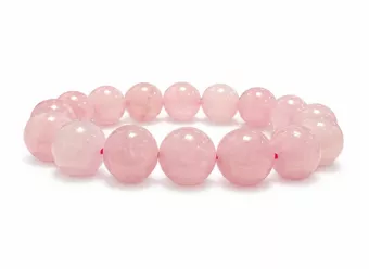 Náramek z růžového křemene s korálky 12mm