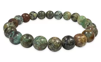 Náramek z přírodního afrického tyrkysu, korálky 8mm