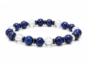 Náramek z křišťálu a lapisu lazuli AA, korálky 8mm