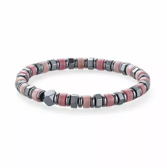 Náramek Rhodonit & Hematit A korálky 6x3mm