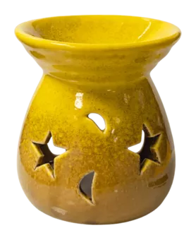 Keramický olejový vonný hořák, žlutý přechod, 8.5cm