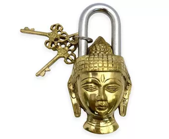 Mosazný visací zámek - Buddha