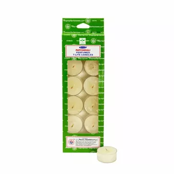Sada 12 vonných čajových svíček Satya Patchouli