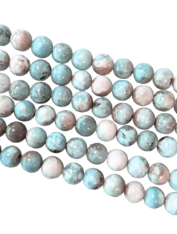 Larimar A kulaté korálky 7-8mm na vlákně 40cm