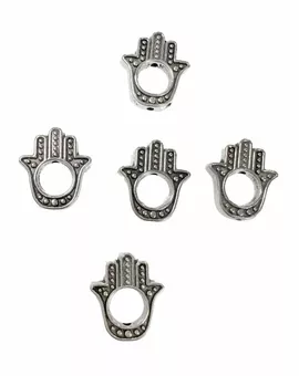 Stříbrné kovové korálky Charm's Ruka Fatimy 14mm x100