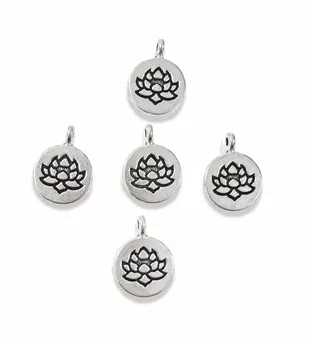 Korálky Charm's Mezikus Stříbrný Lotosový Květ 15 mm x50