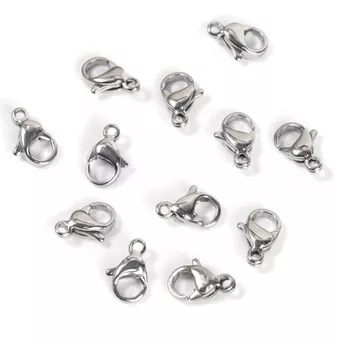 Karabinové Zapínání ze Stříbřité Slitiny 10mm x100