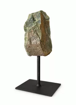 Surový Selenit A na Černém Kovovém Stojanu 17-20 cm 500-800 g