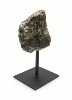 Labradorit A surový na černém kovovém podstavci 17-20 cm 500-700 g