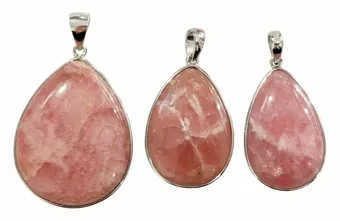 Přívěsek Stříbro 925 Rhodochrozit Argentina AA+ 3 kusy 13,56g