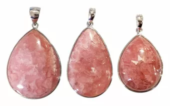 Přívěsek Stříbro 925 Rhodochrozit Argentina AA+ 3 kusy 12,92g