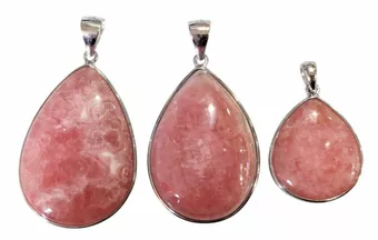 Přívěsek Stříbro 925 Rhodochrozit Argentina AA+ 3 kusy 14,36g