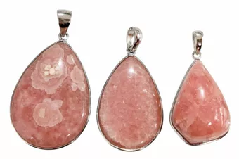 Přívěsek Stříbro 925 Rhodochrozit Argentina AA+ 3 kusy 14,7g
