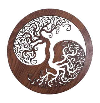Magnetický dřevěný panel Strom života Ying Yang 18cm pro HMD999