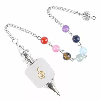 Hexagonální kyvadlo z křišťálu Reiki ChoKu Rei 7 čaker