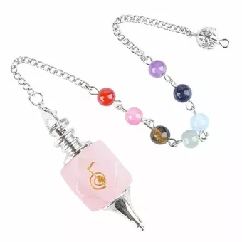 Kyvadlo Hexagonální Růženín Reiki ChoKu Rei 7 Čaker